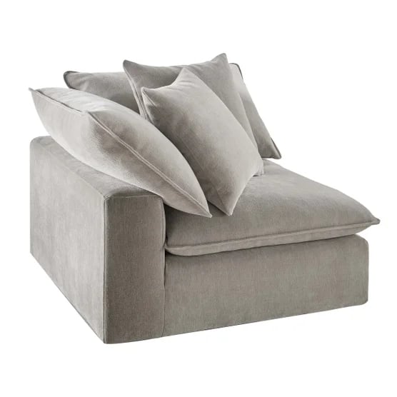 Sereen Fabric Corner Chair with 2 Pillows, Taupe