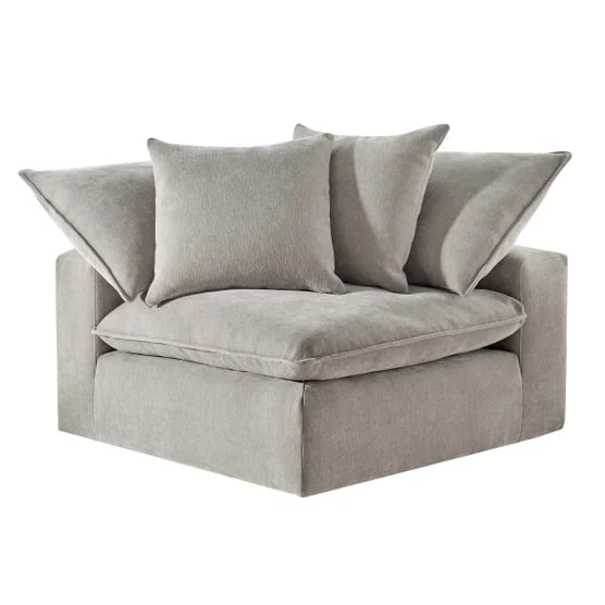 Sereen Fabric Corner Chair with 2 Pillows, Taupe