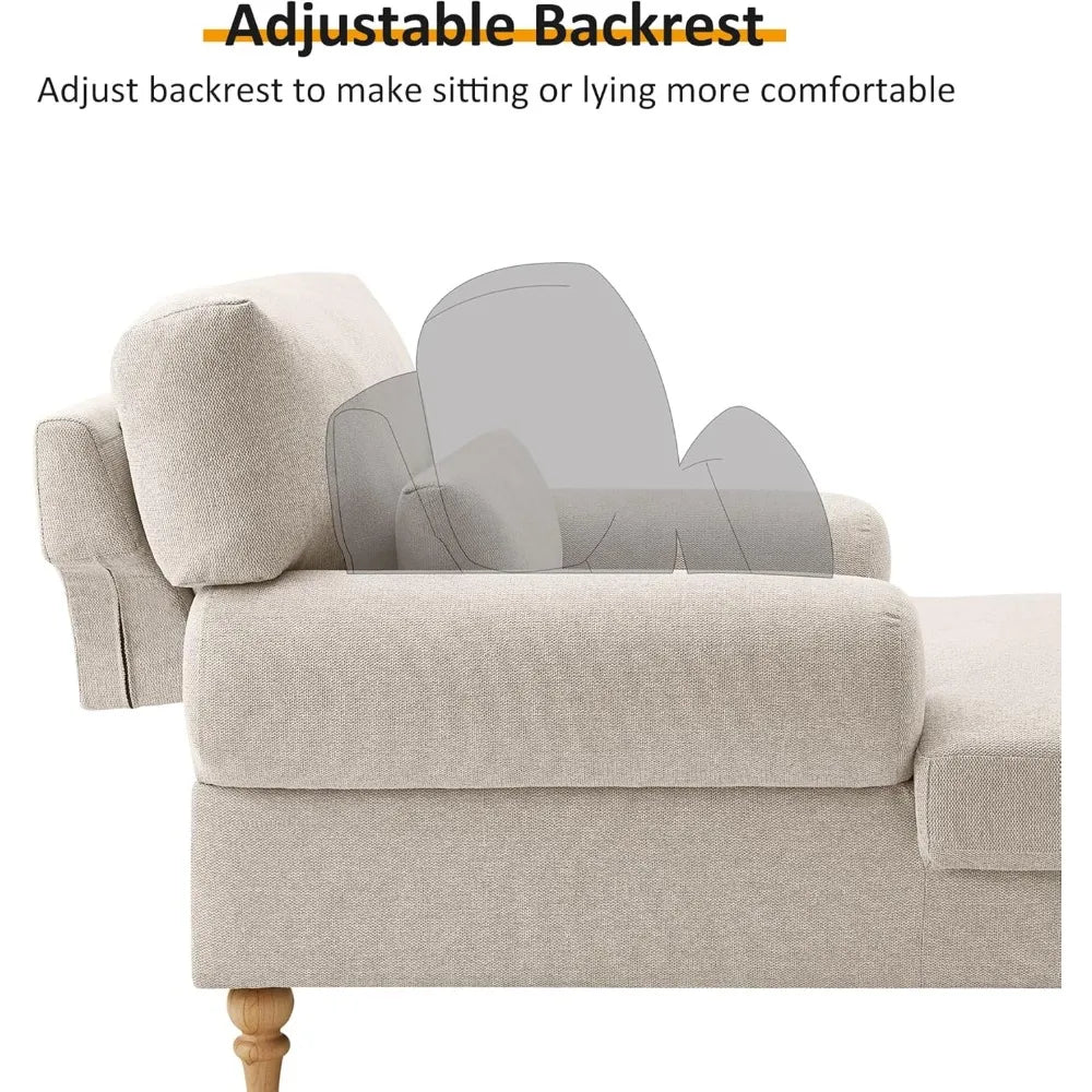 Modern Chaise Lounge Chair with Adjustable Backrest