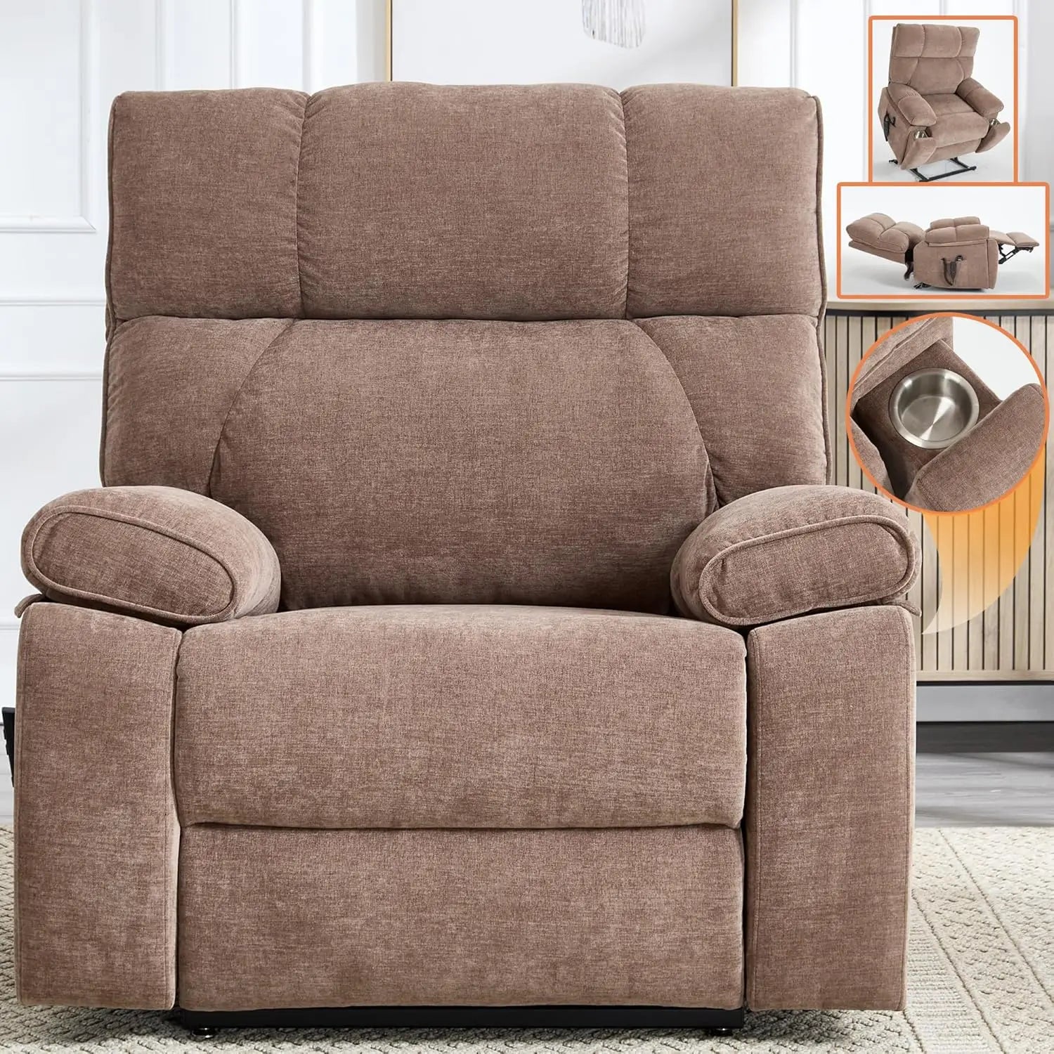 Extra Large Dual Motor Power Lift Recliner