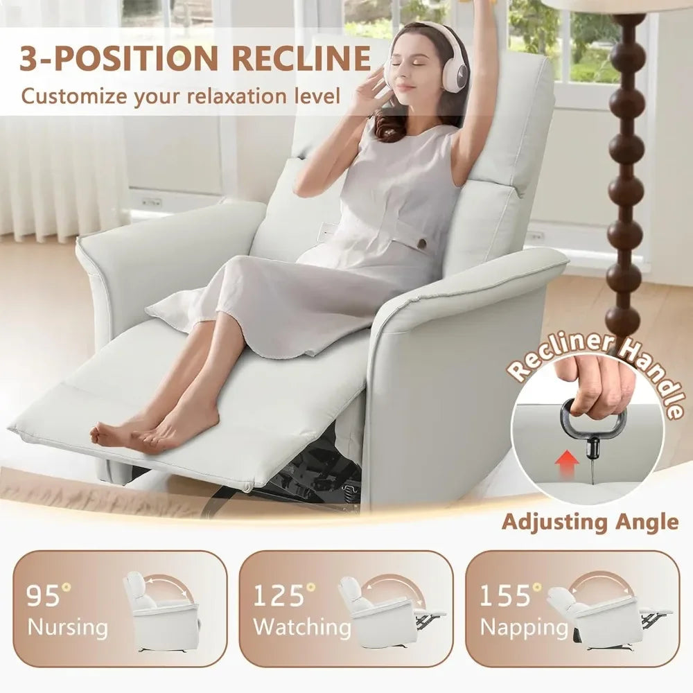 3-Position Glider Recliner Rocking Chair for Nursery