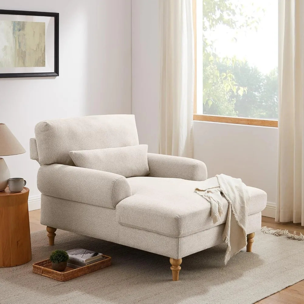 Modern Chaise Lounge Chair with Adjustable Backrest