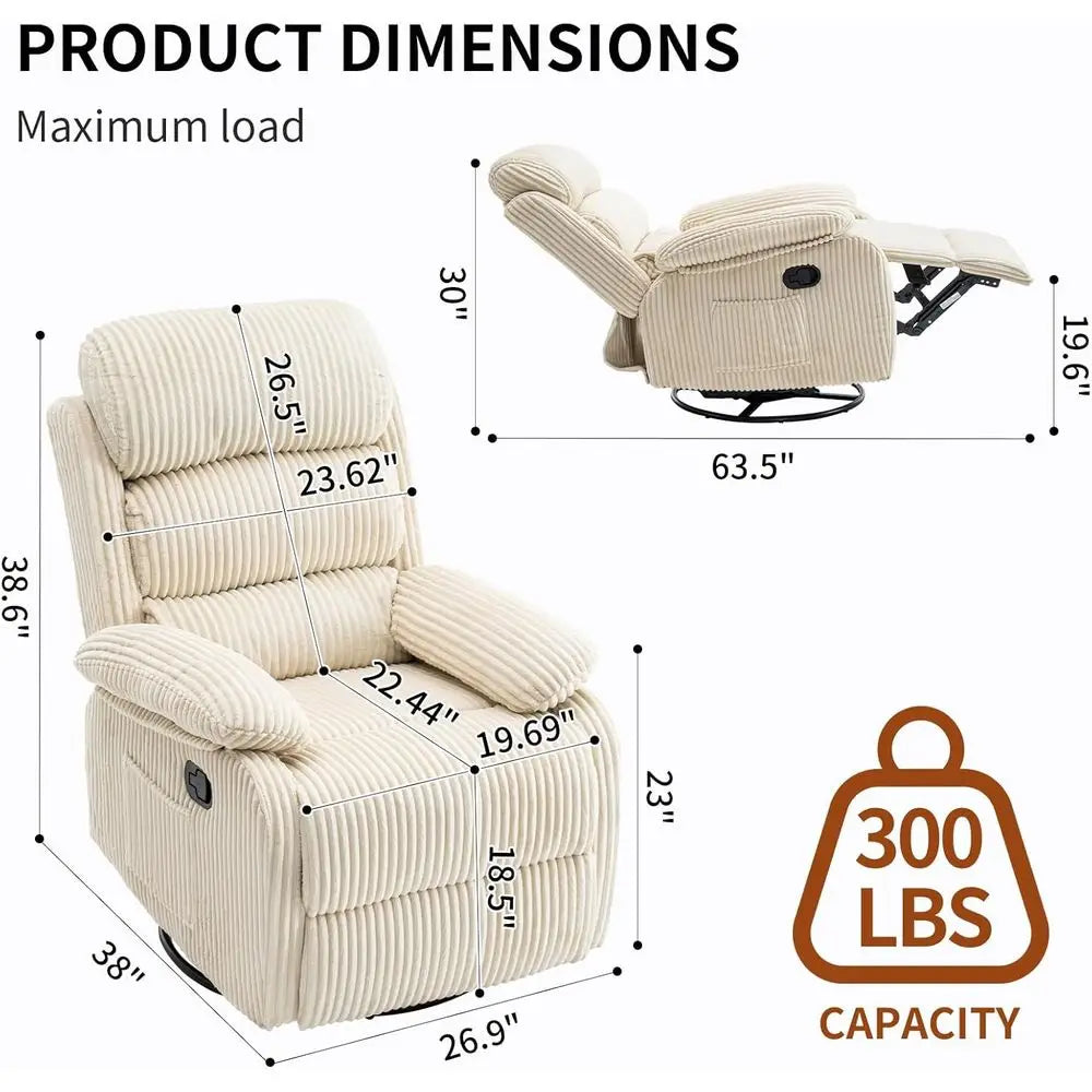 360-Degree Swivel Rocking Recliner Chair
