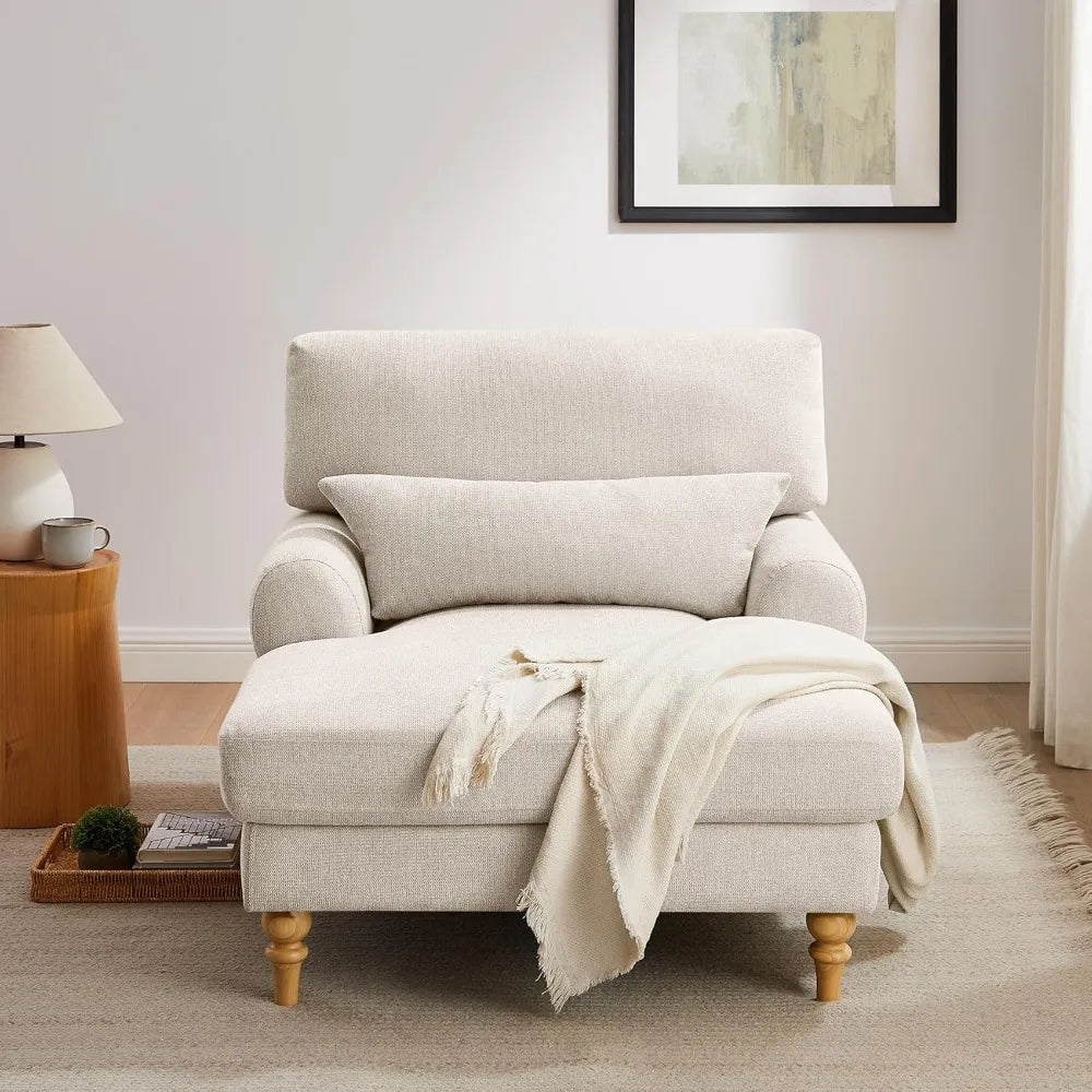 Modern Chaise Lounge Chair with Adjustable Backrest