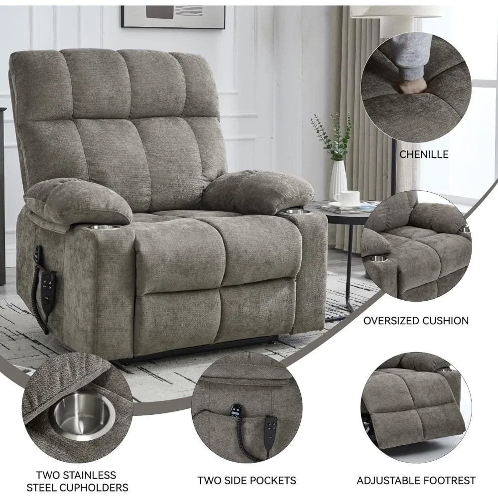 Extra Large Dual Motor Power Lift Recliner
