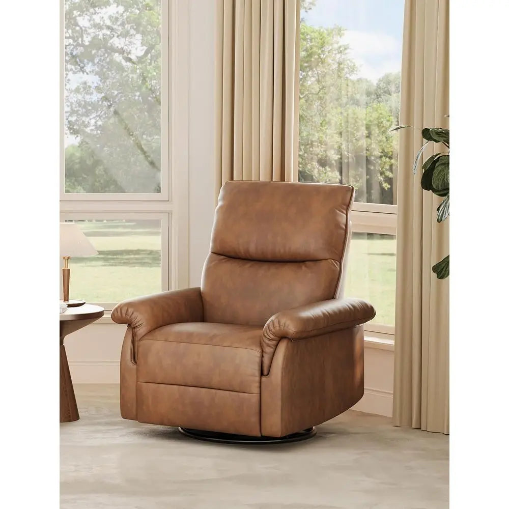 Orange Modern PU Leather Recliner Chair with 360°