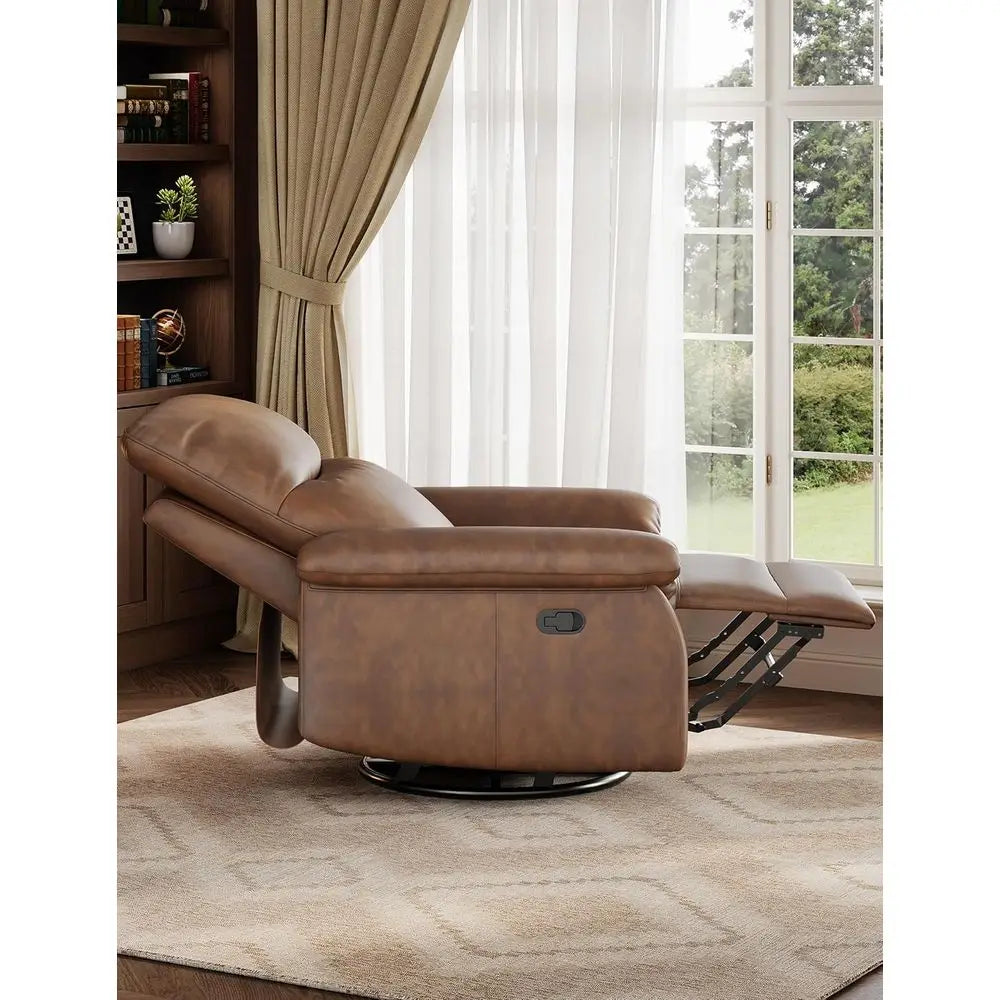 Orange Modern PU Leather Recliner Chair with 360°