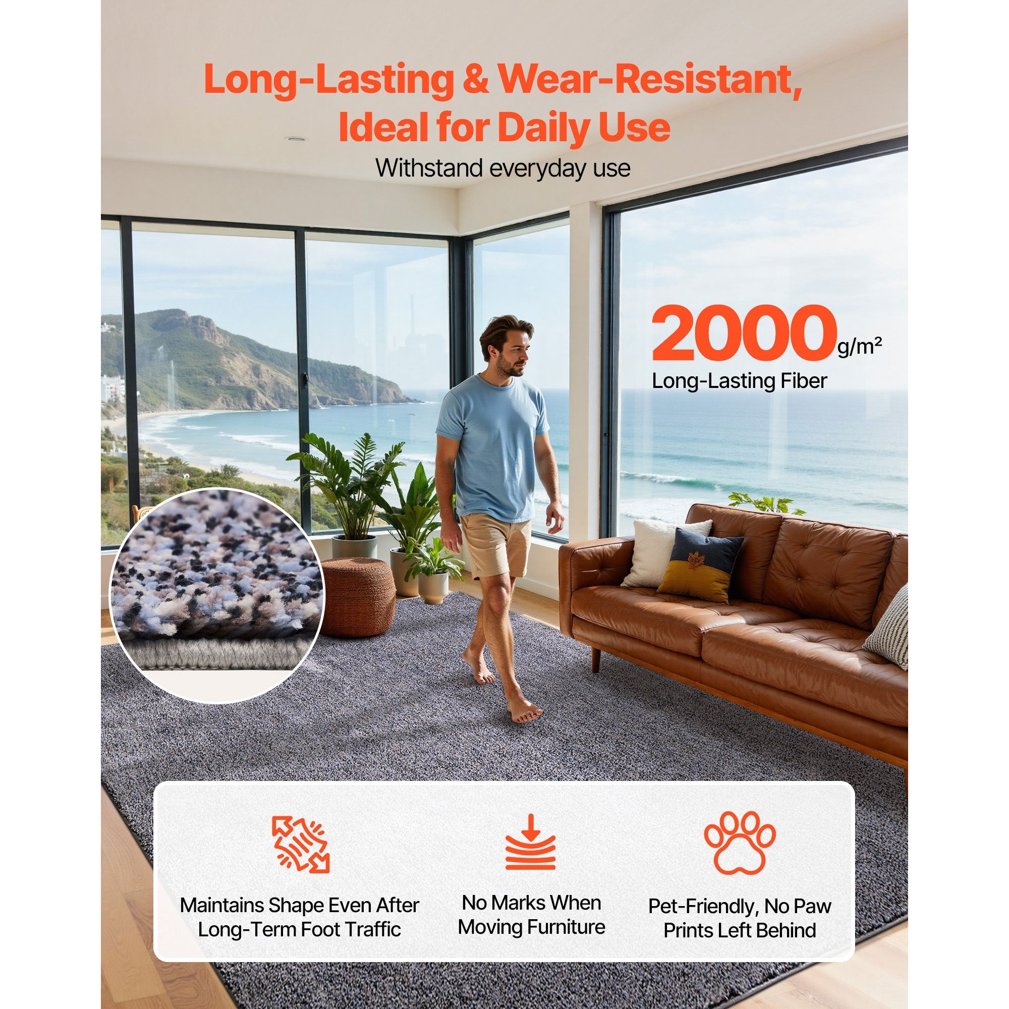 VEVOR Indoor Plush Area Rugs