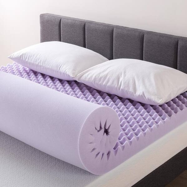 Best Price 3'' Egg Crate Memory Foam Mattress Topper – Twin, Lavender