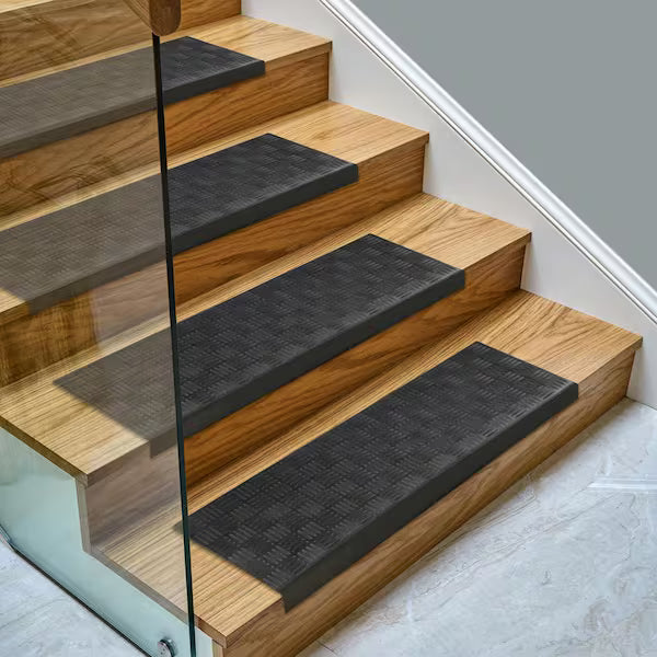Indoor/Outdoor 10'' x 30'' Black Non-Slip Stair Treads – 5 Pack