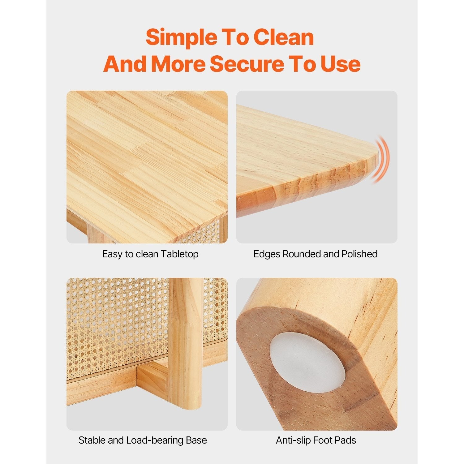 VEVOR Rattan Coffee Table