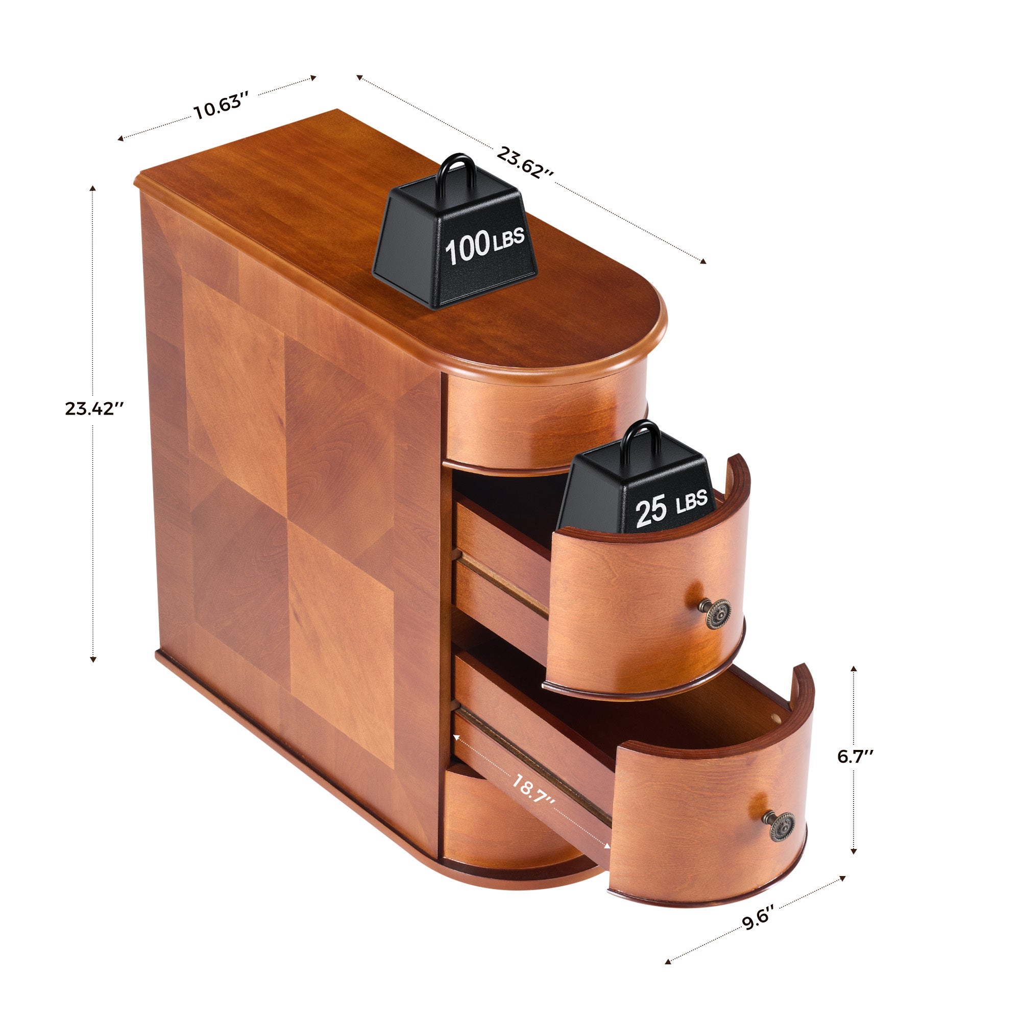 JHK 2-Drawer Side Table