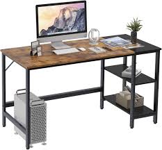 PayLessHere 32" Computer Desk – Brown, Metal Frame with Adjustable Feet
