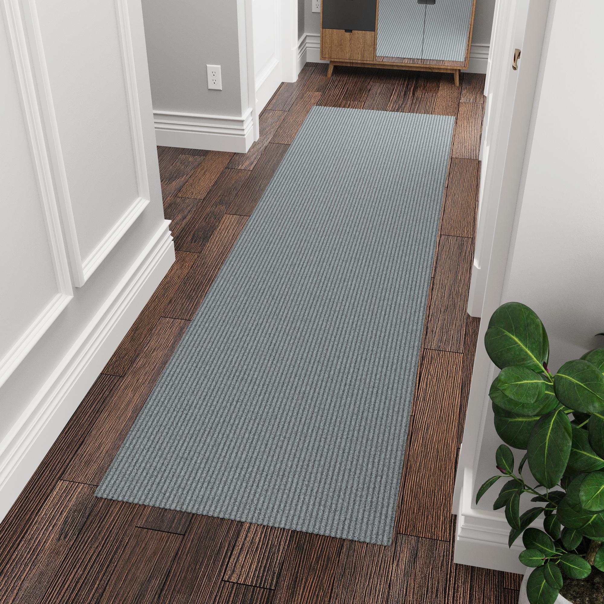 Ottomanson 2' x 5' Gray Non-Slip Hallway Runner Rug