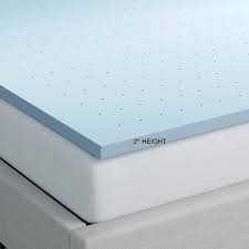 2'' Gel-Infused Memory Foam Mattress Topper – Queen, Blue