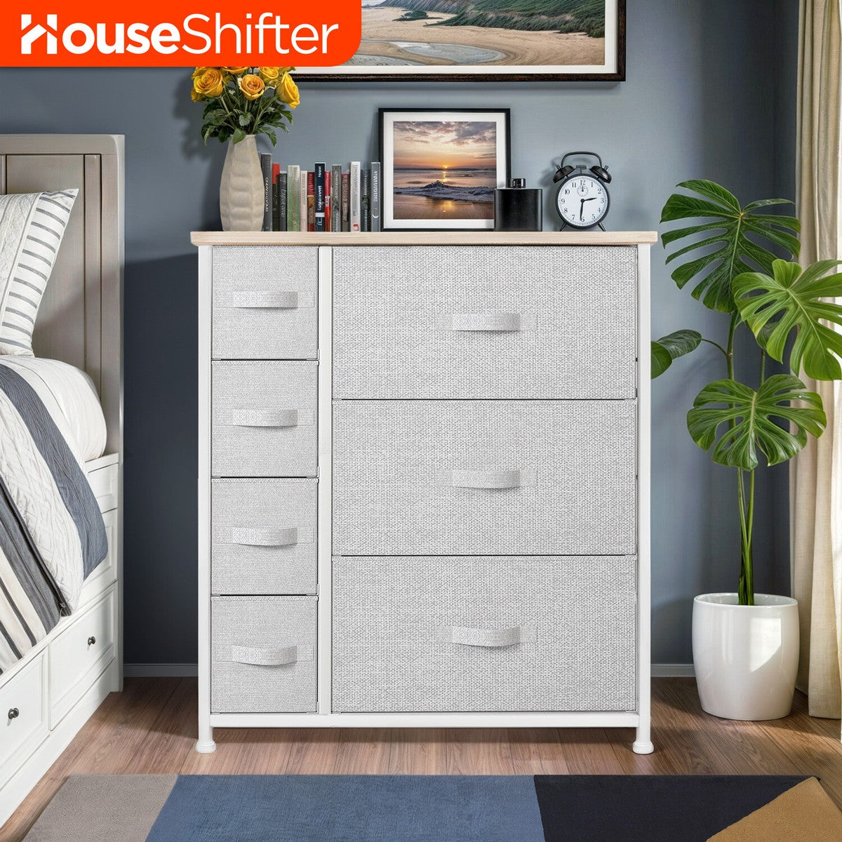 YITAHOME 4-Drawer Fabric Dresser – White